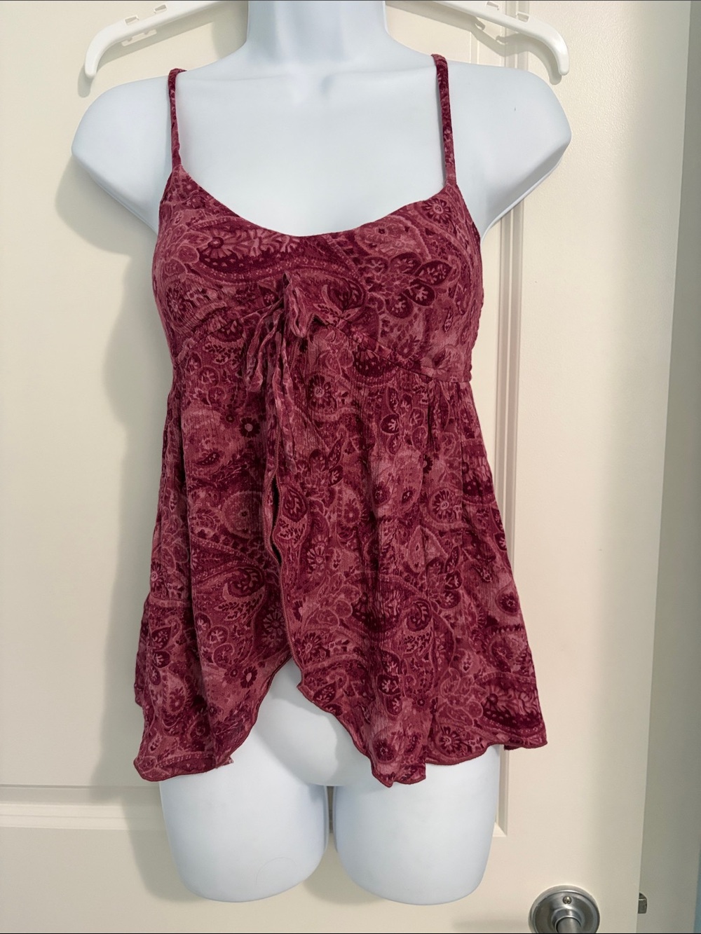 Hollister Burgundy Paisley Spaghetti Strap Camisole